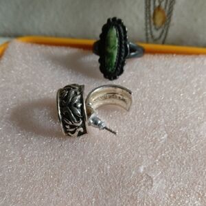 Elegant Silver and Black Jewelry Set